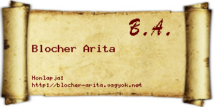 Blocher Arita névjegykártya